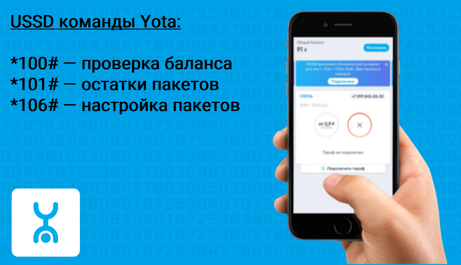 Основные USSD команды оператора Yota